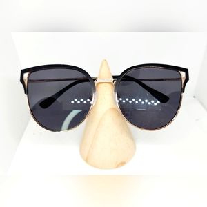 Retro Horned Rim Cat Eye Men Women Fashion Sunglasses Black Gold New
